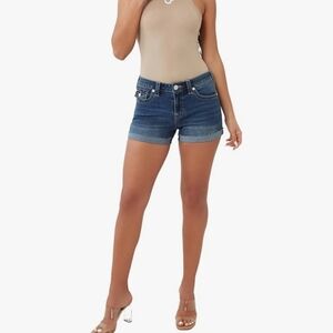 New True Religion Jennie Midrise Curvy Denim Short